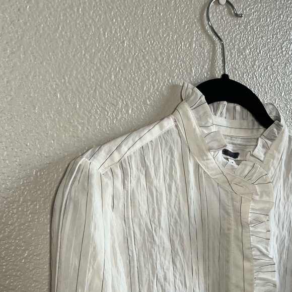 NWT Madewell Ruffled Button-Up Top White Women’s Large - Picture 6 of 12